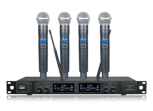 GTD Audio UHF 4 Handheld Wireless Microphone System K-400