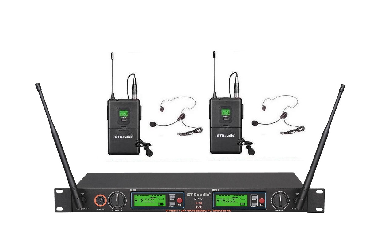 G 733L GTD Audio 2x800 Channel UHF Diversity Wireless Microphone